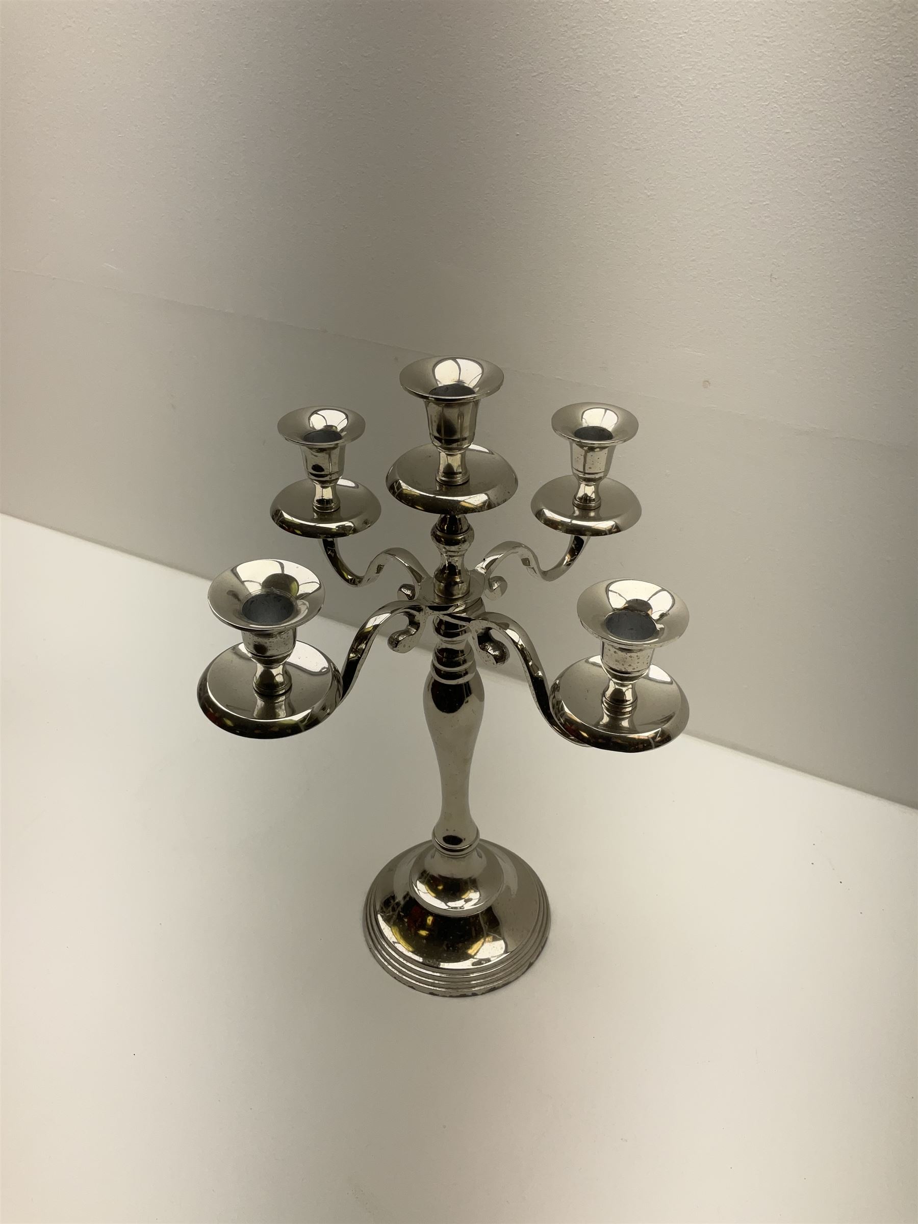 Pair of four branch candelabra - Image 3 of 4