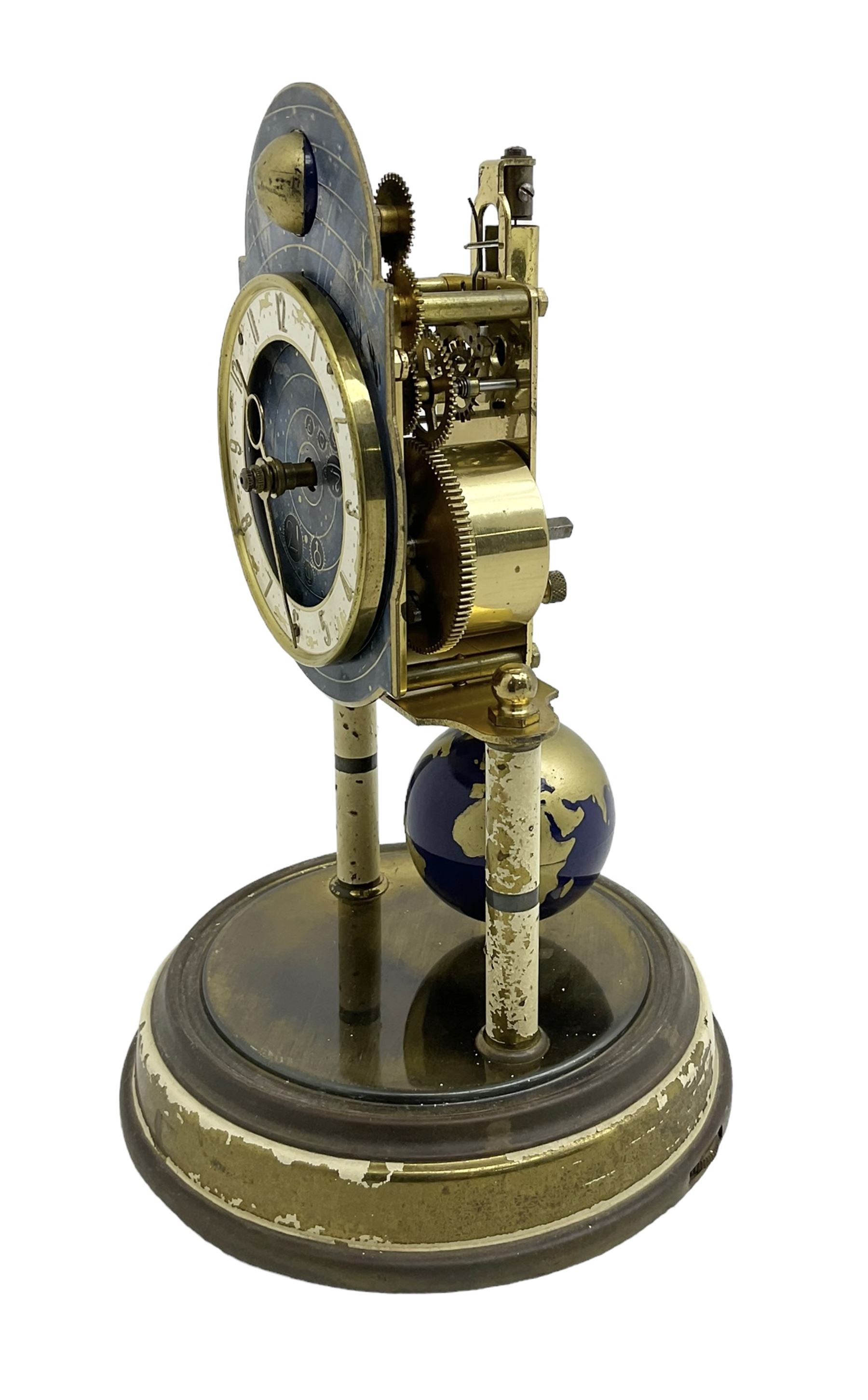 German - mid 20th century J Kaiser 400-day "universe" torsion clock with a glass dome - Image 3 of 4