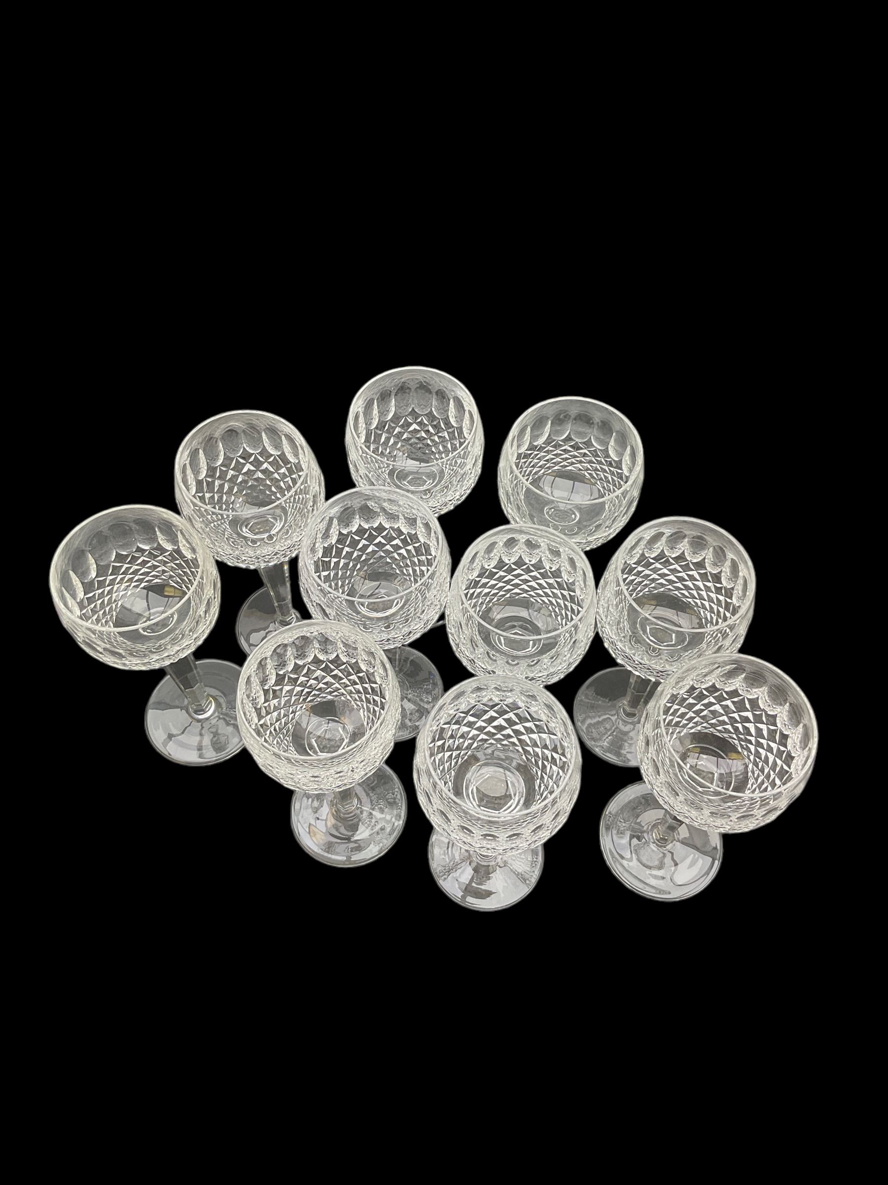 Set of ten Waterford Colleen pattern cut crystal hock glasses - Image 2 of 4