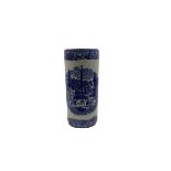 Blue and white stick stand decorated with transfer printed cityscape