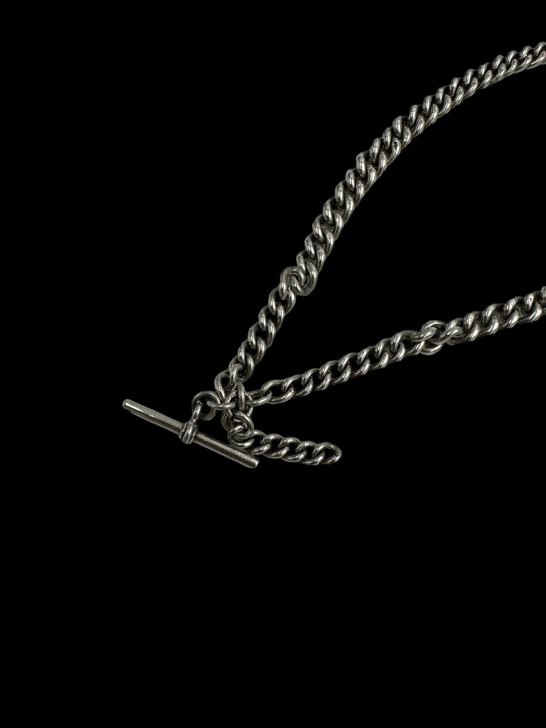 Early 20th century tapering silver Albert chain - Image 2 of 3