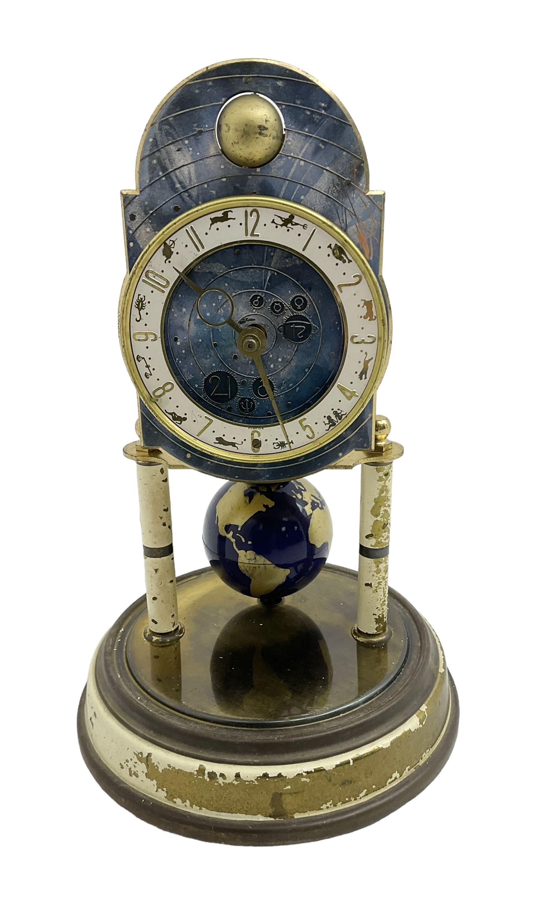 German - mid 20th century J Kaiser 400-day "universe" torsion clock with a glass dome - Image 2 of 4