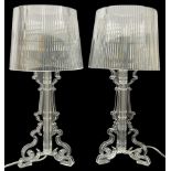 In the manner of Ferruccio Laviani for Kartell - pair of transparent 'Ghost' table lamps