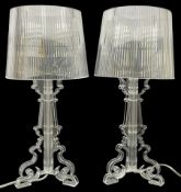 In the manner of Ferruccio Laviani for Kartell - pair of transparent 'Ghost' table lamps