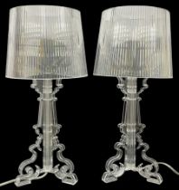 In the manner of Ferruccio Laviani for Kartell - pair of transparent 'Ghost' table lamps