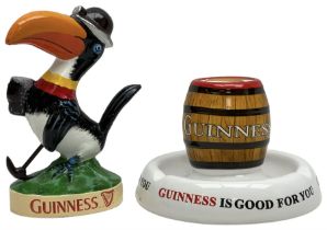 Cast iron reproduction Guinness toucan and Mintons Guinness ashtray