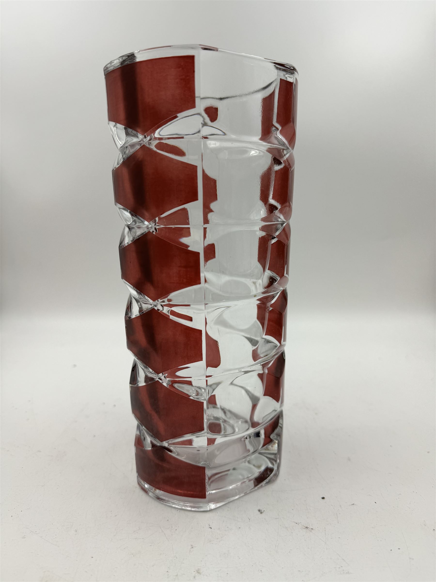 Sklo Union clear glass labrinth vase by Frantisek Vizner - Image 4 of 6