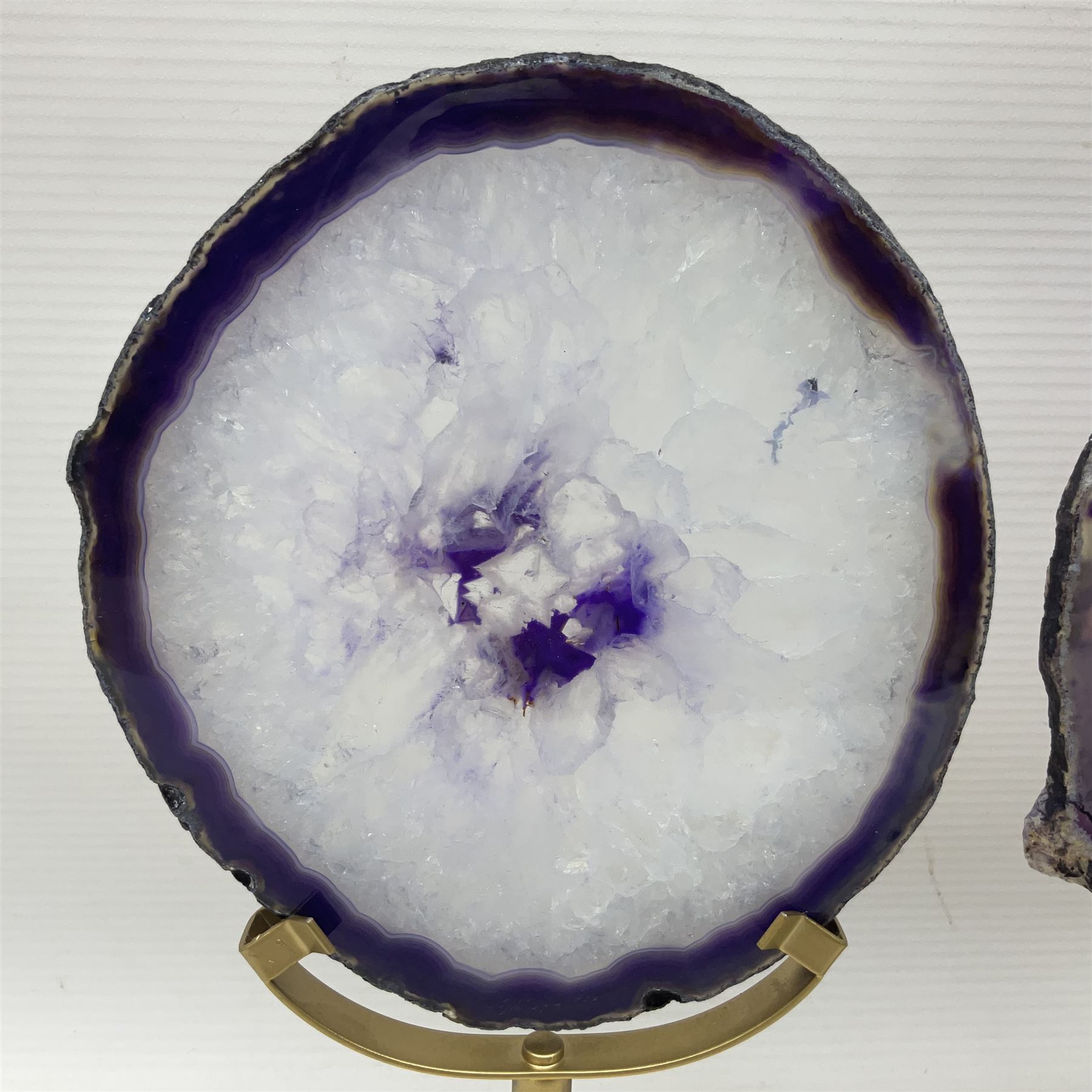 Pair of purple agate slices - Image 6 of 11