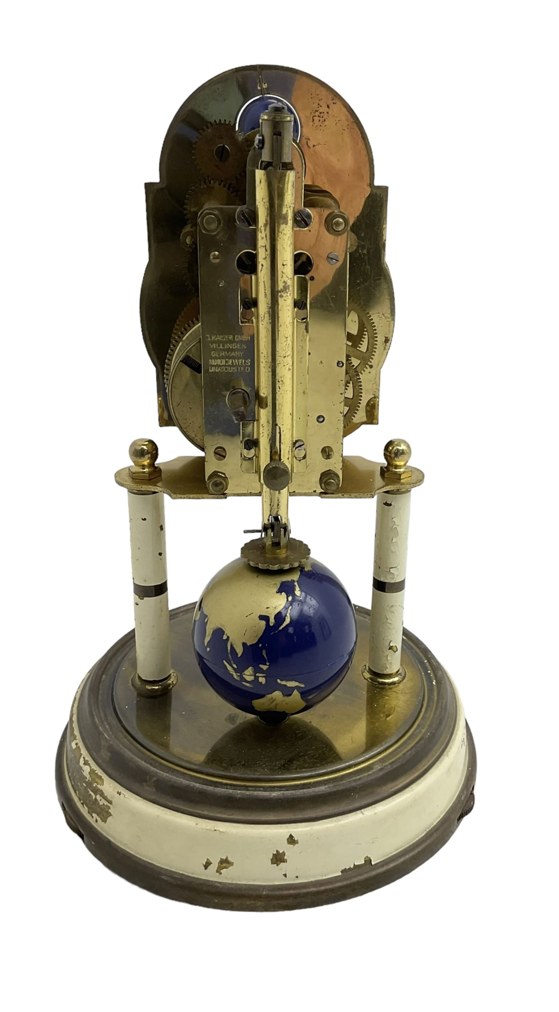 German - mid 20th century J Kaiser 400-day "universe" torsion clock with a glass dome - Image 4 of 4