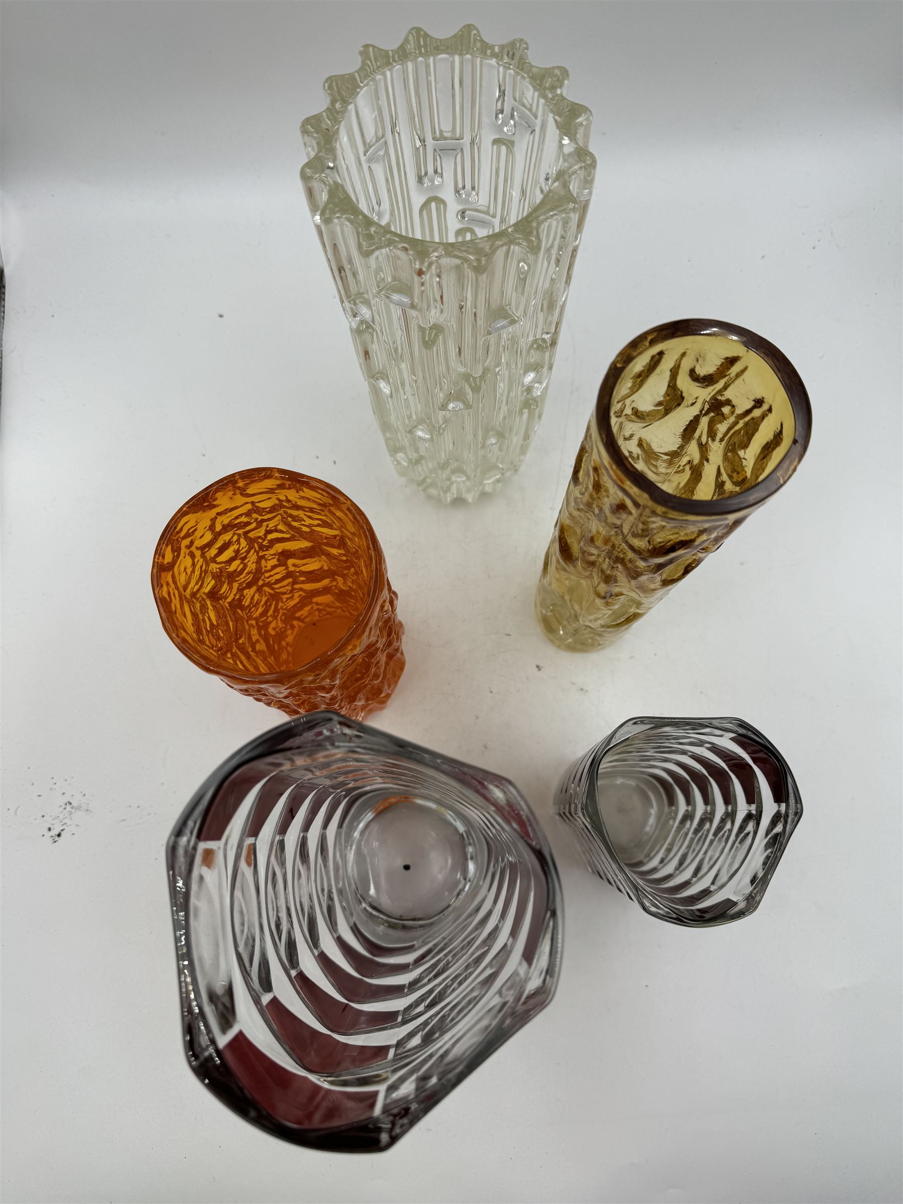 Sklo Union clear glass labrinth vase by Frantisek Vizner - Bild 6 aus 6