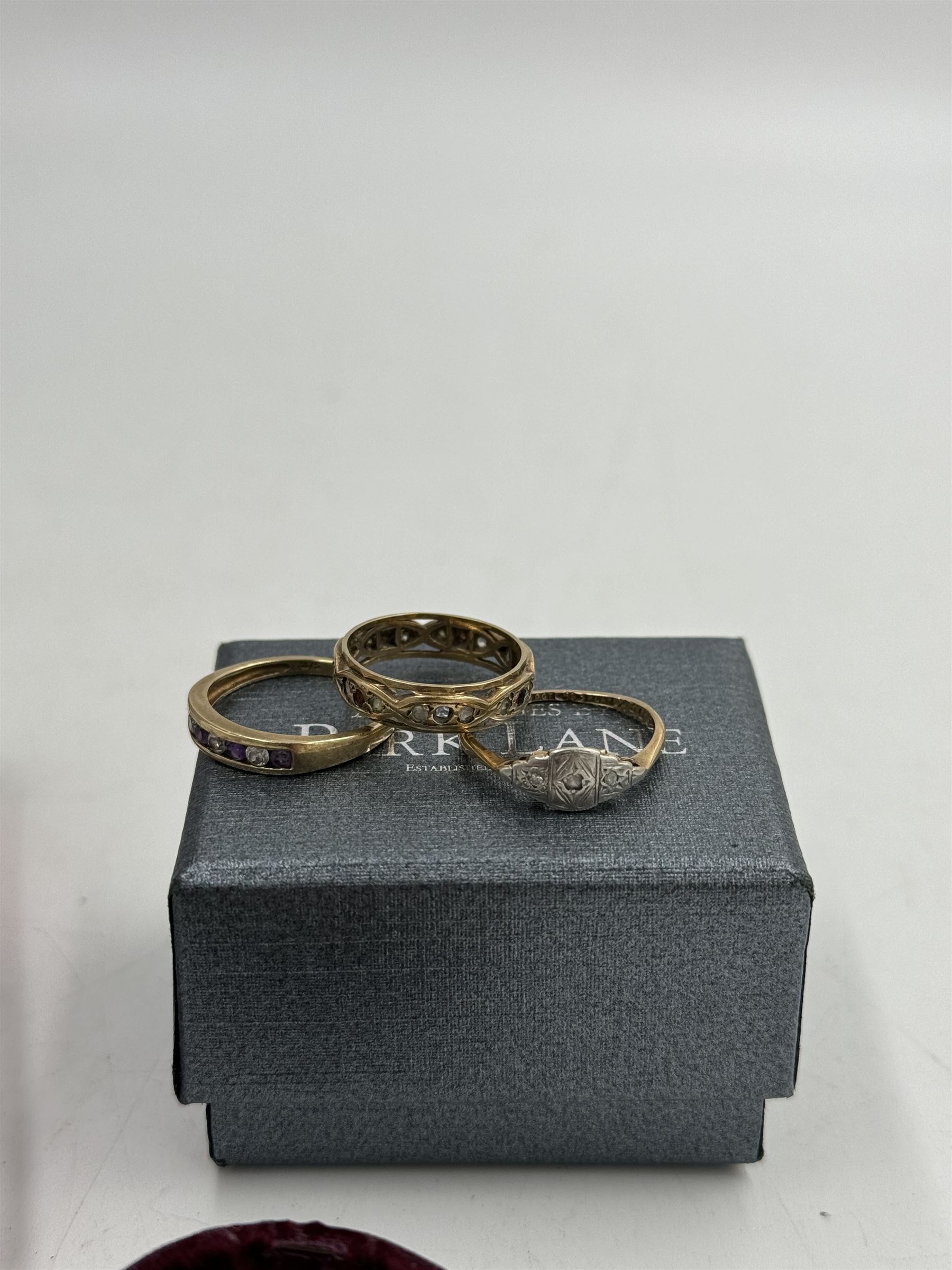 Four 9ct gold stone set rings - Image 3 of 4