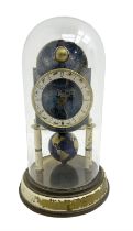 German - mid 20th century J Kaiser 400-day "universe" torsion clock with a glass dome