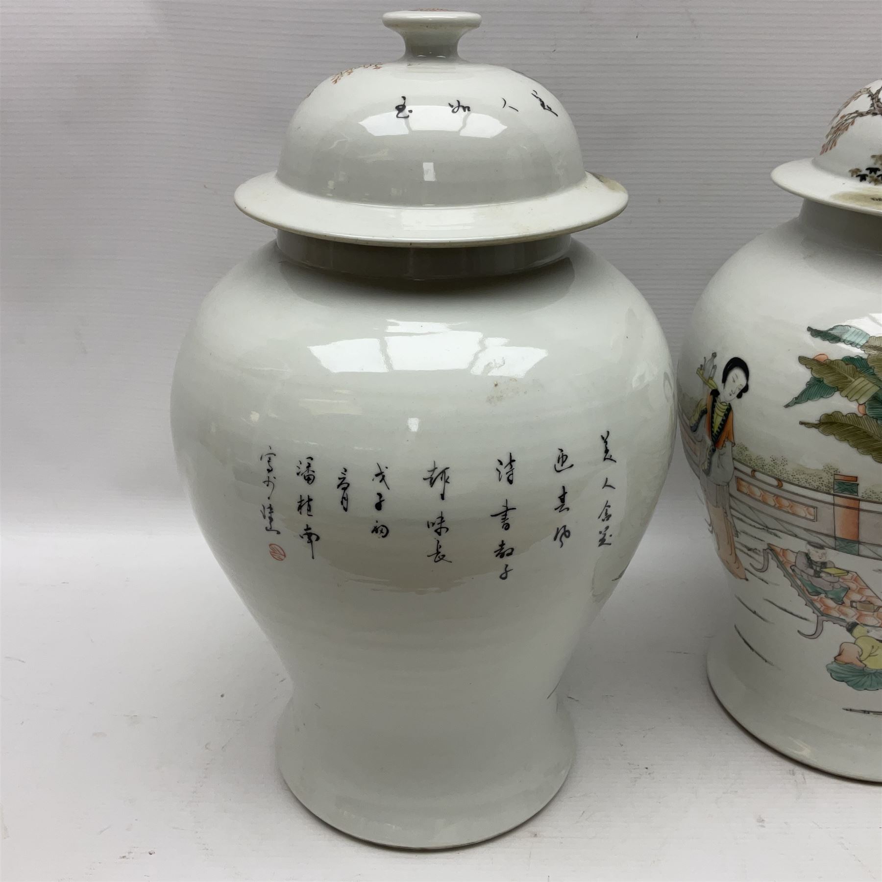 Pair of Chinese vases and covers - Image 7 of 20