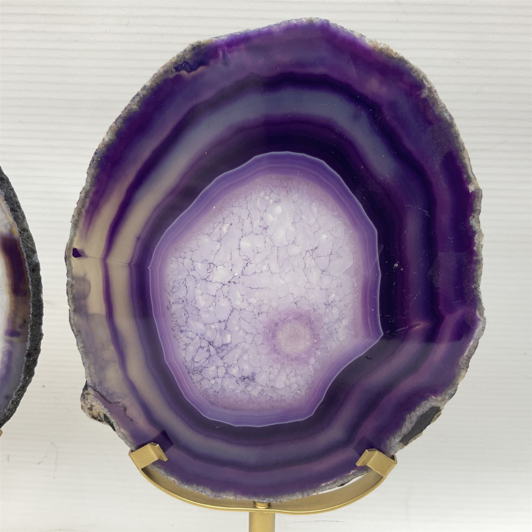 Pair of purple agate slices - Image 7 of 11