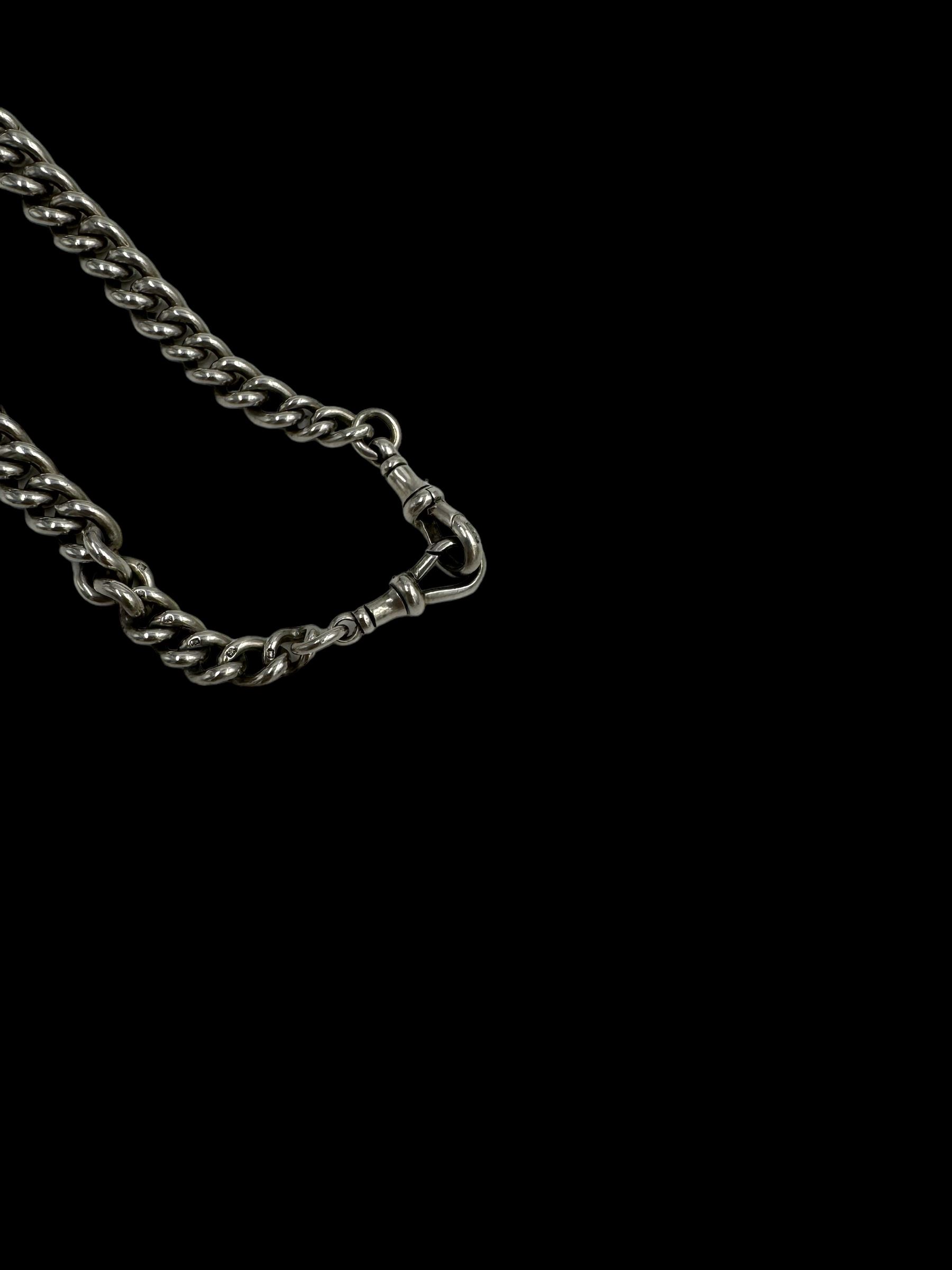 Early 20th century tapering silver Albert chain - Image 3 of 3