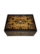 Victorian satinwood inlaid rosewood sewing box