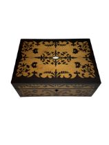 Victorian satinwood inlaid rosewood sewing box