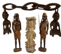 African carved wooden marriage/wedding chain