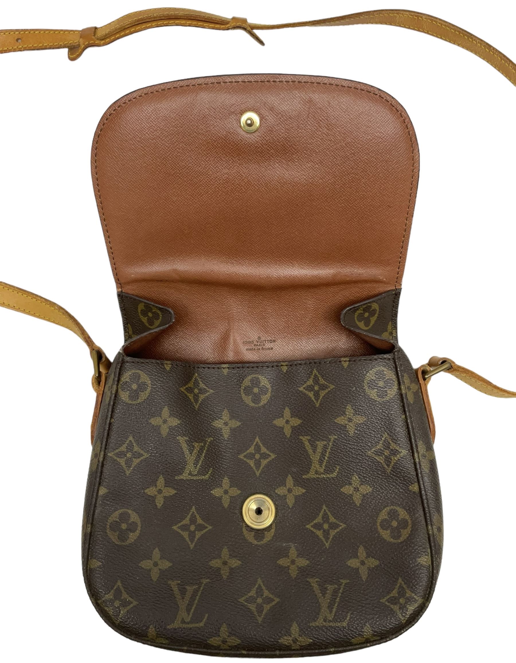 Louis Vuitton Saint Cloud cross body monogram bag with vachetta leather strap and snap closure to th - Image 4 of 11