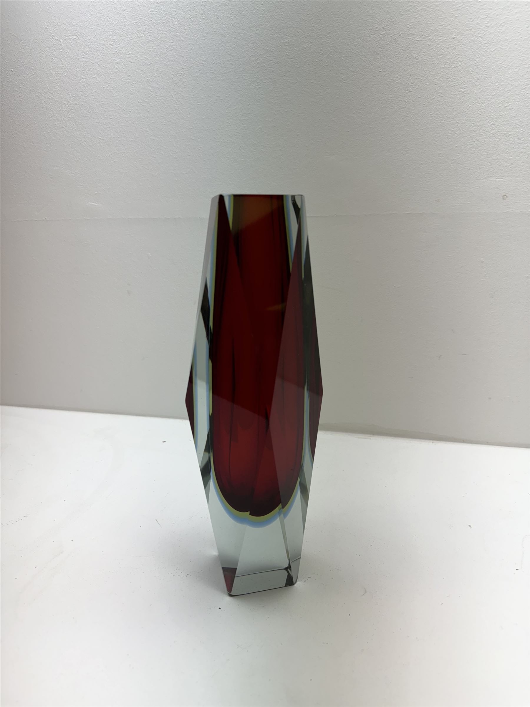 Two Italian Murano Sommerso faceted glass vases - Image 3 of 4