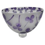 Gillies Jones of Rosedale glass bowl decorated with purple clovers