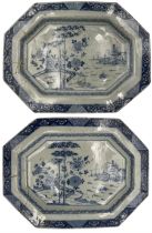 Two 18th century Chinese export octagonal platters
