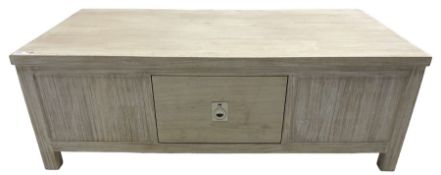 Contemporary lime-washed oak coffee table