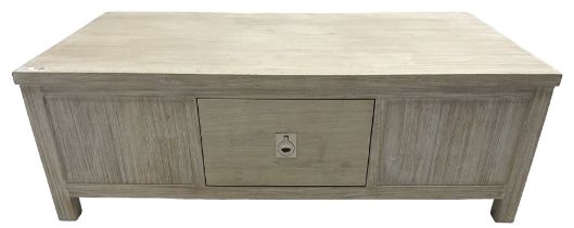 Contemporary lime-washed oak coffee table