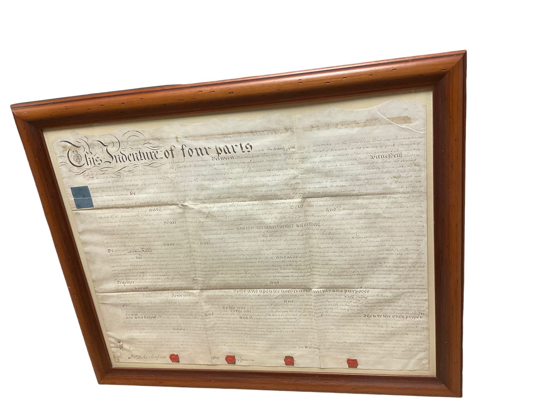 Two 19th century framed indentures - Image 3 of 3