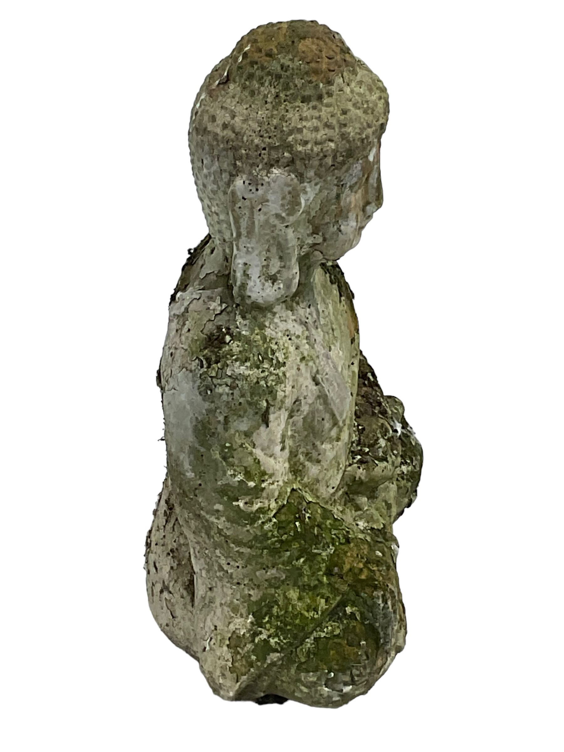 Terracotta garden figure in the form of a seated Buddha - Image 4 of 6