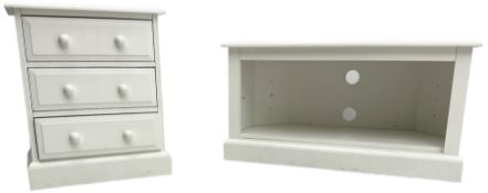 White painted corner television stand (W97cm