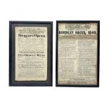 Two framed advertising posters