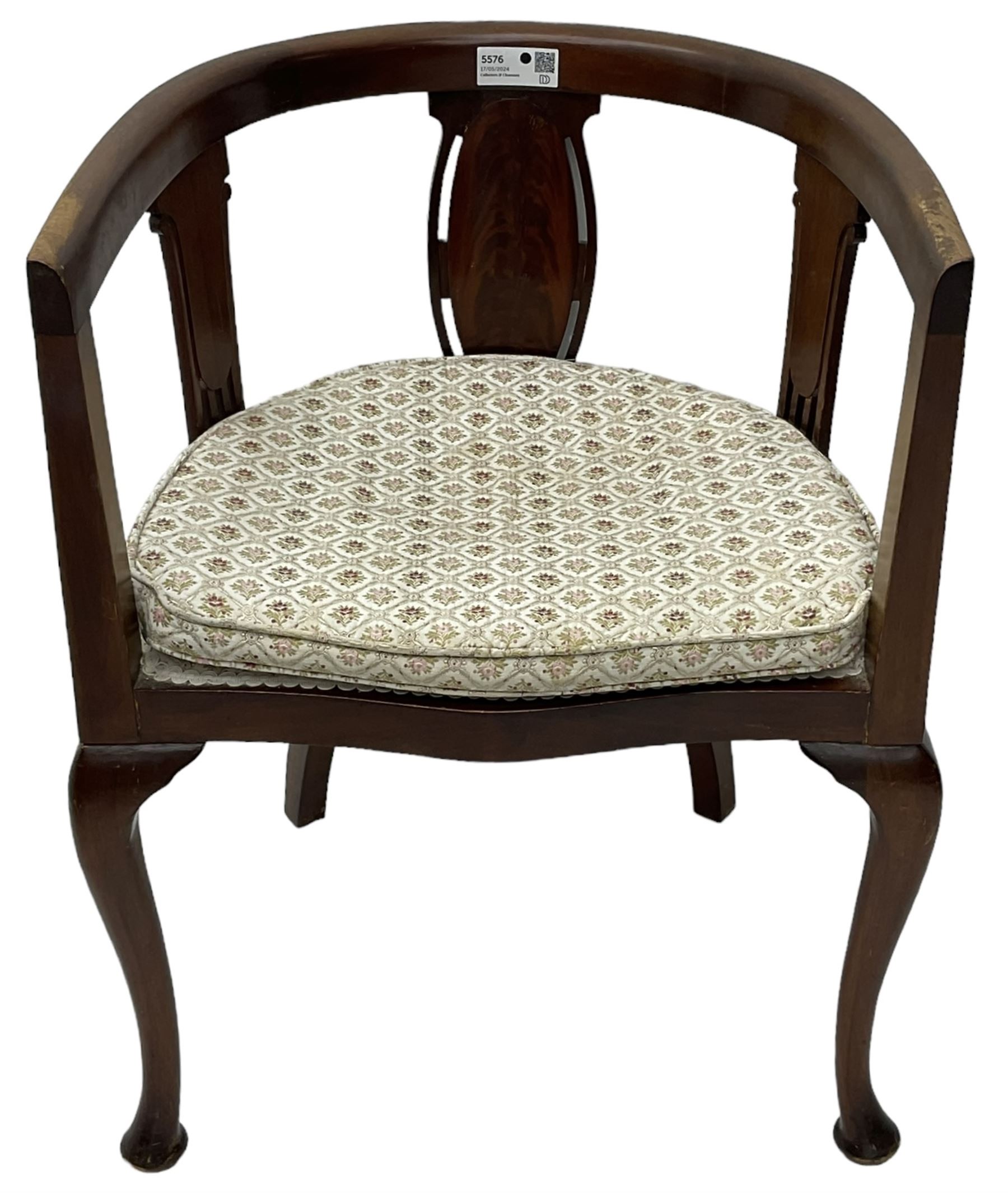 Early 20th century mahogany tub shaped chair - Image 2 of 5