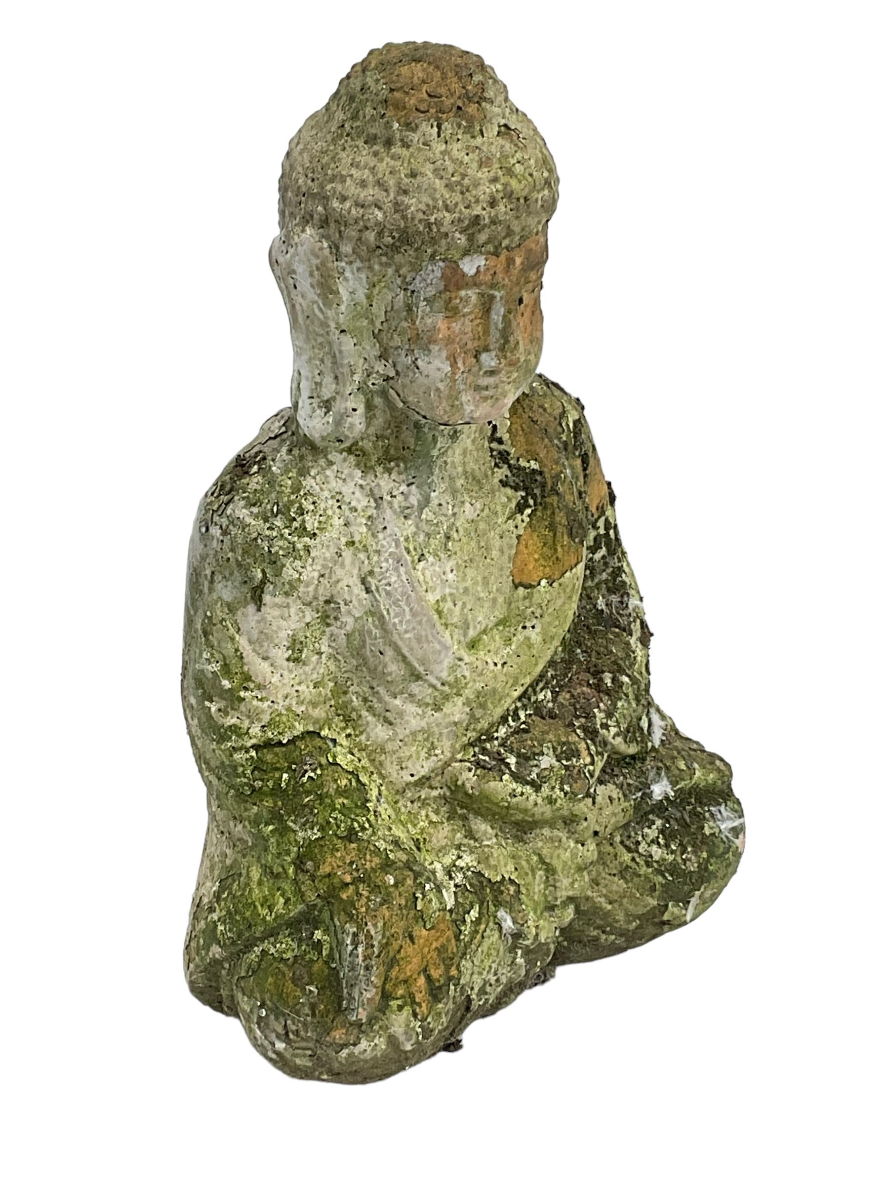 Terracotta garden figure in the form of a seated Buddha - Image 5 of 6