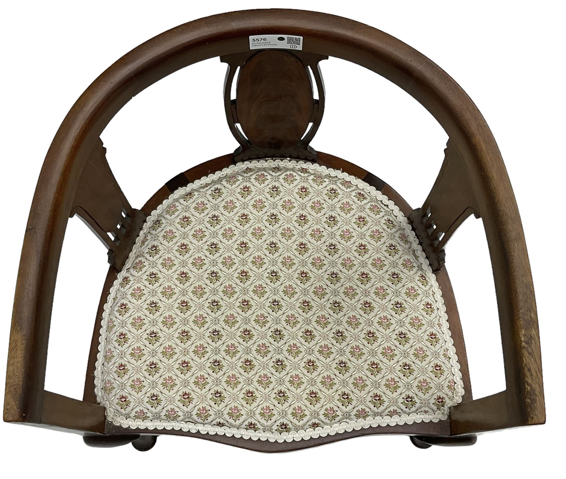 Early 20th century mahogany tub shaped chair - Image 5 of 5