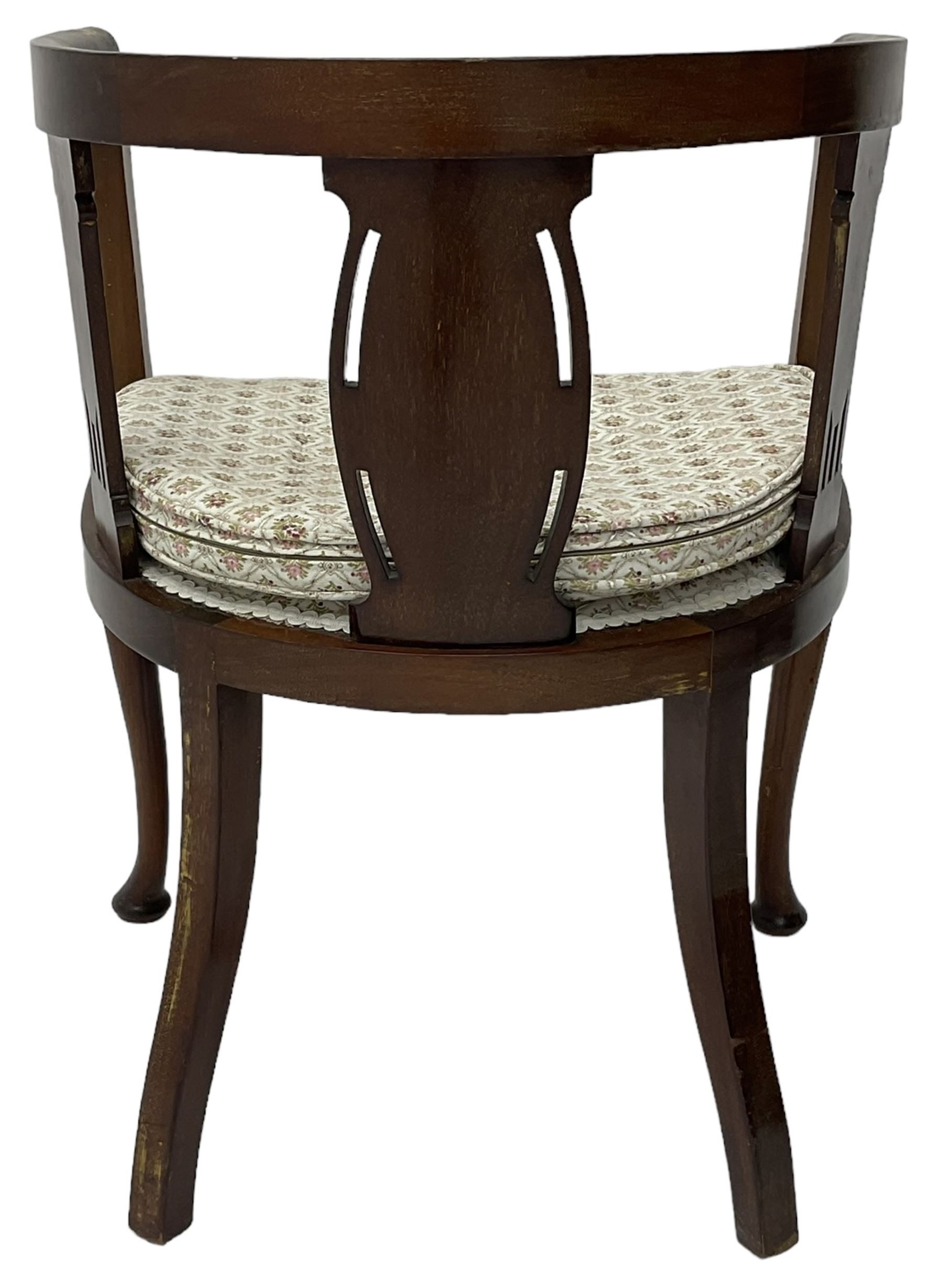 Early 20th century mahogany tub shaped chair - Image 4 of 5