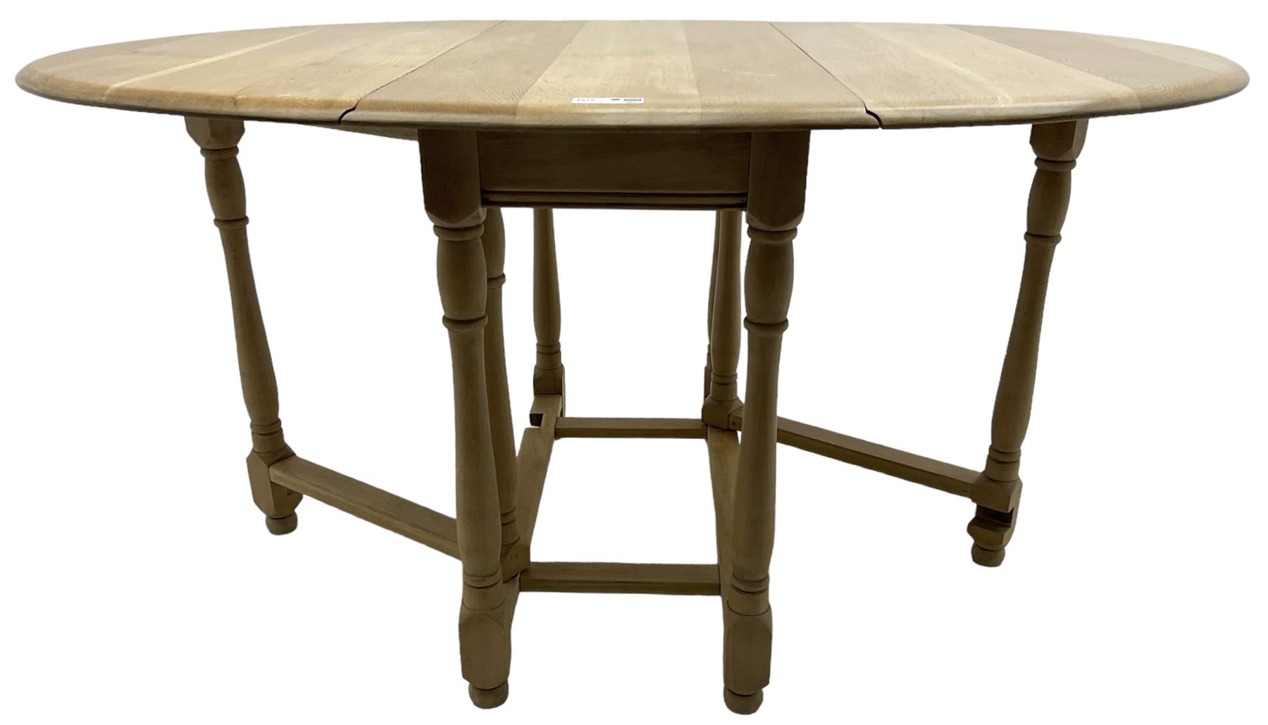 Contemporary oak and beech dining table - Image 3 of 6