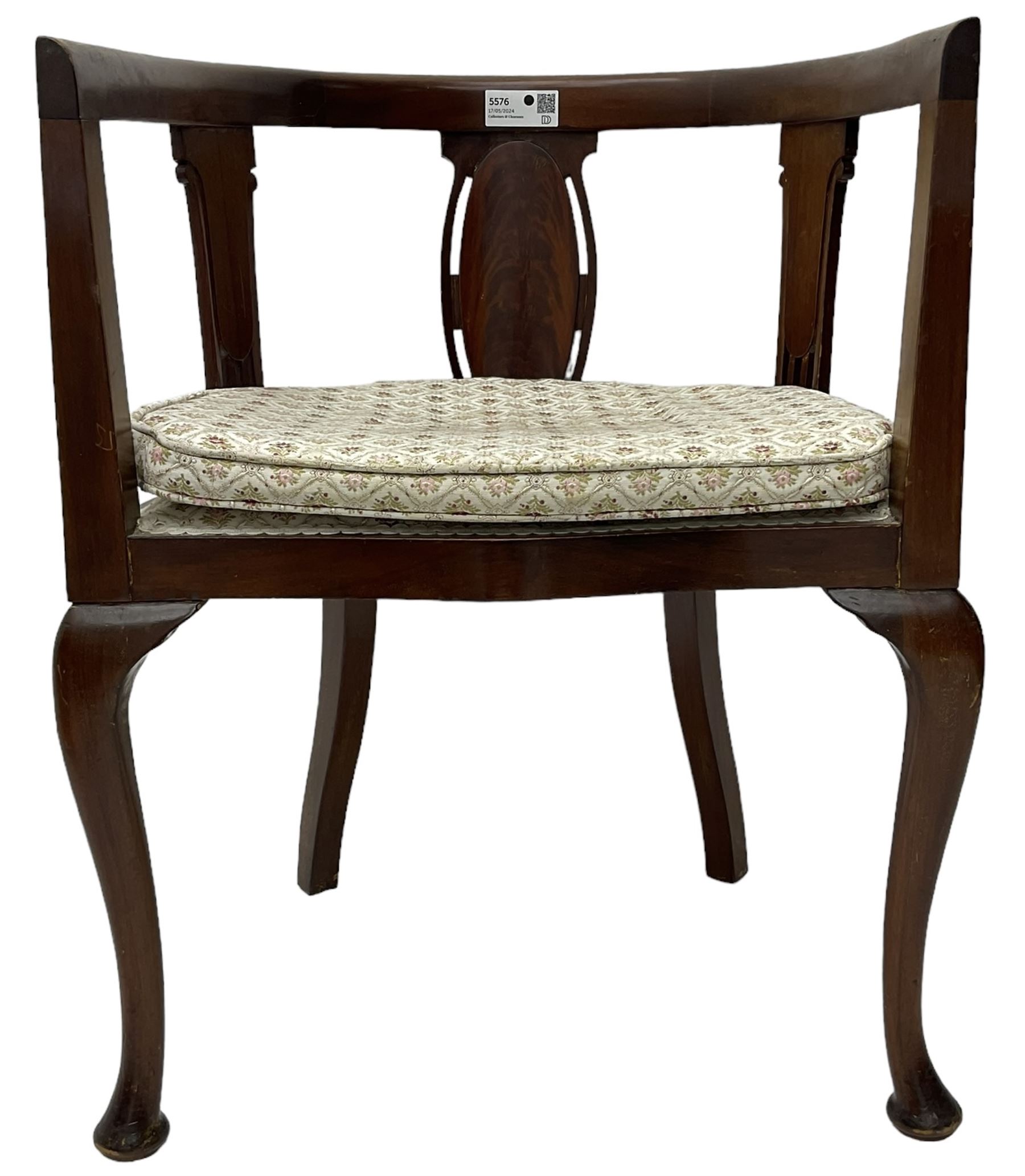 Early 20th century mahogany tub shaped chair