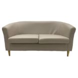 Two-seat sofa upholstered in taupe fabric