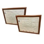 Two 19th century framed indentures