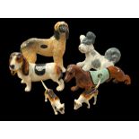 Collection of six ceramic dog figures