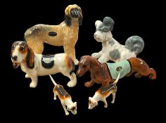 Collection of six ceramic dog figures
