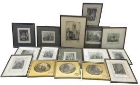 Collection of 19th century topographical engravings max 26cm x 18cm (qty)