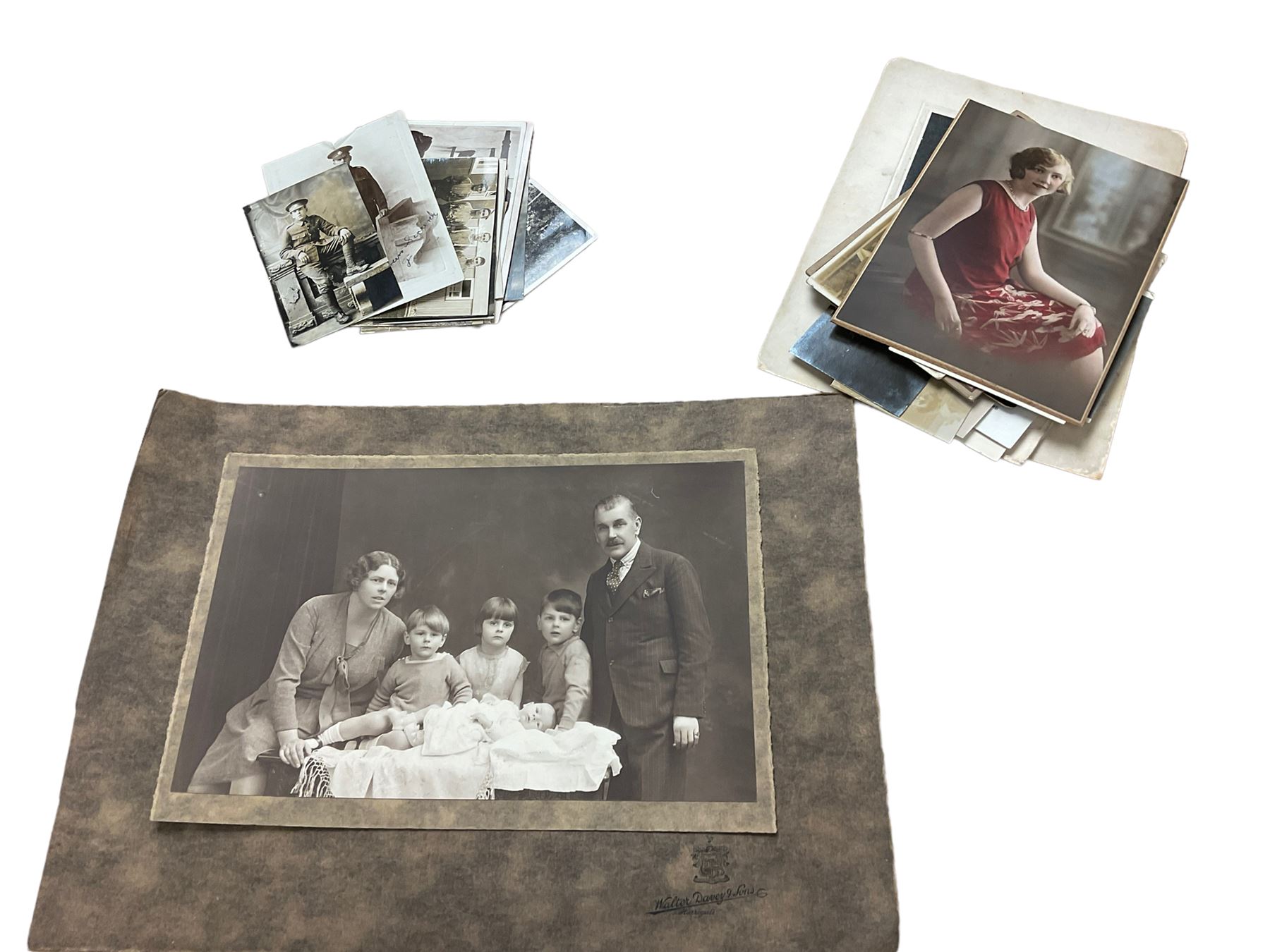 19th Century Victorian leather bound embossed photograph album having hand painted pages of birds an - Image 2 of 4