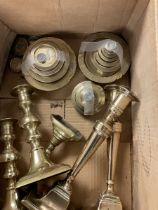 Three partial sets of brass weights