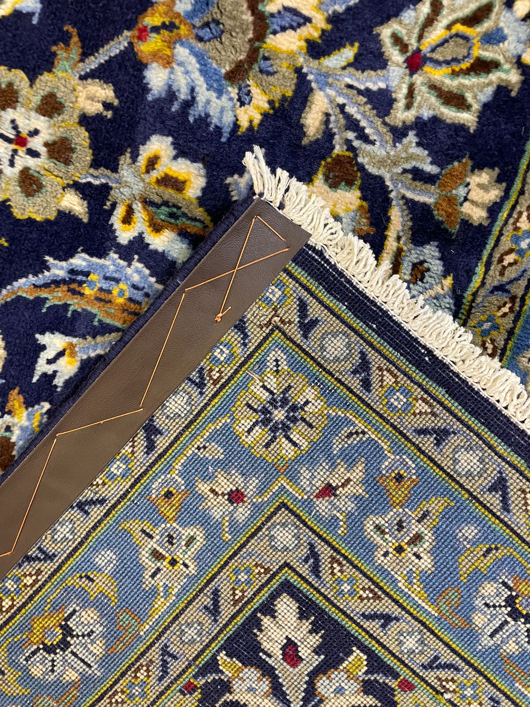 Central Persian Kashan indigo ground carpet - Image 7 of 7