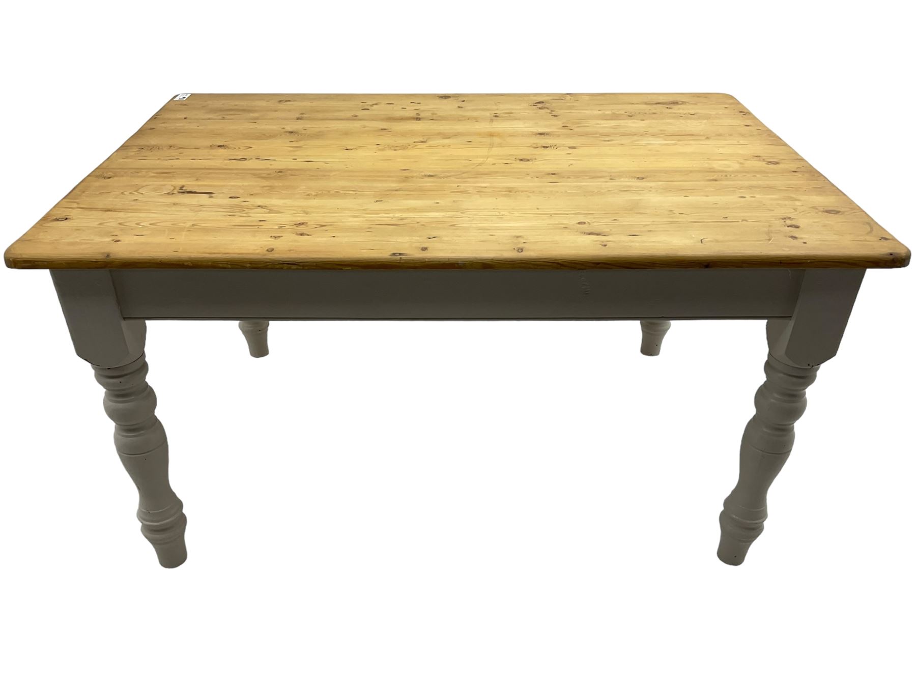 Pine farmhouse kitchen dining table - Image 6 of 7