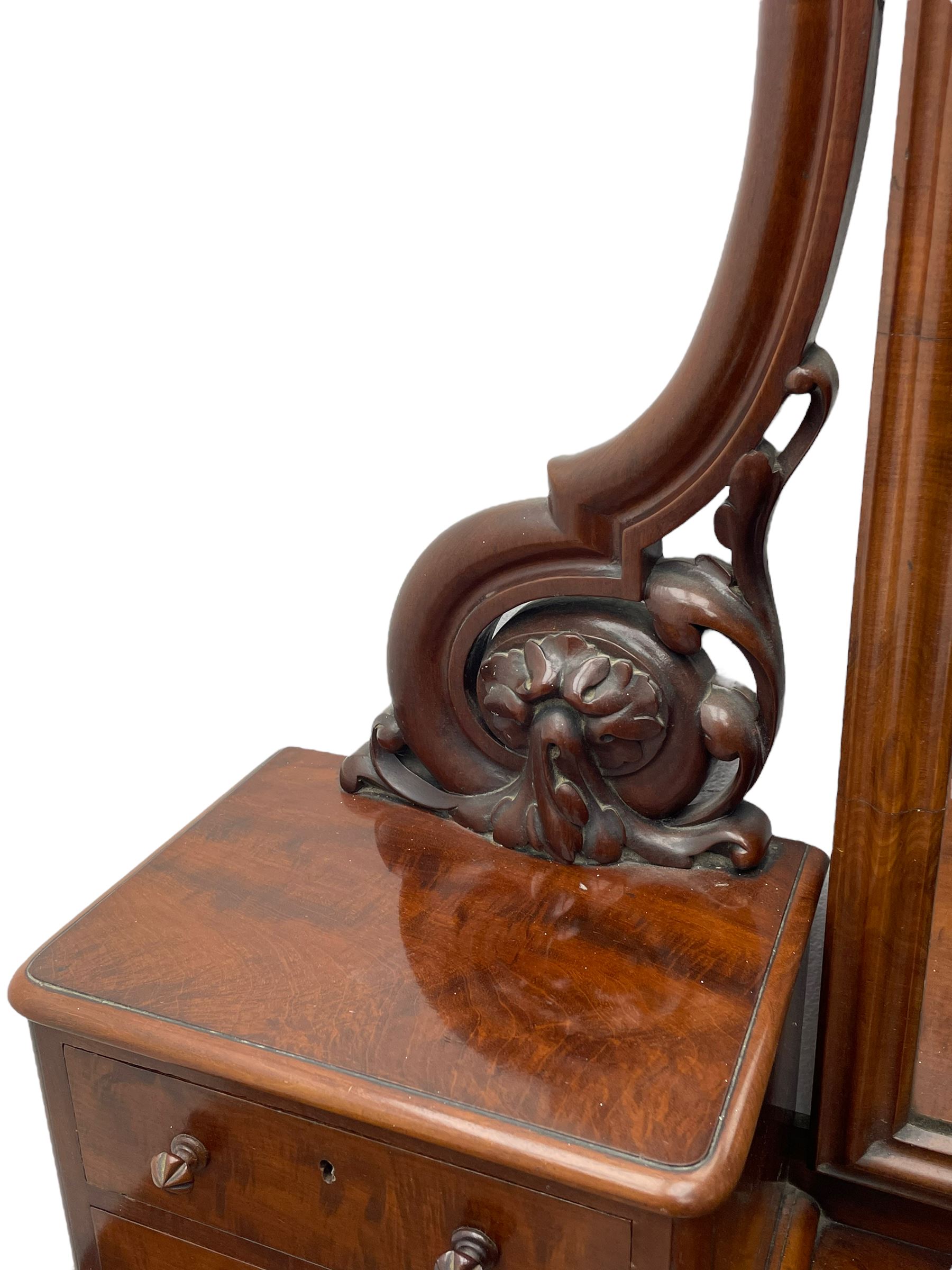 Victorian figured mahogany two-piece bedroom set - the washstand with white and black marble moulded - Bild 5 aus 28