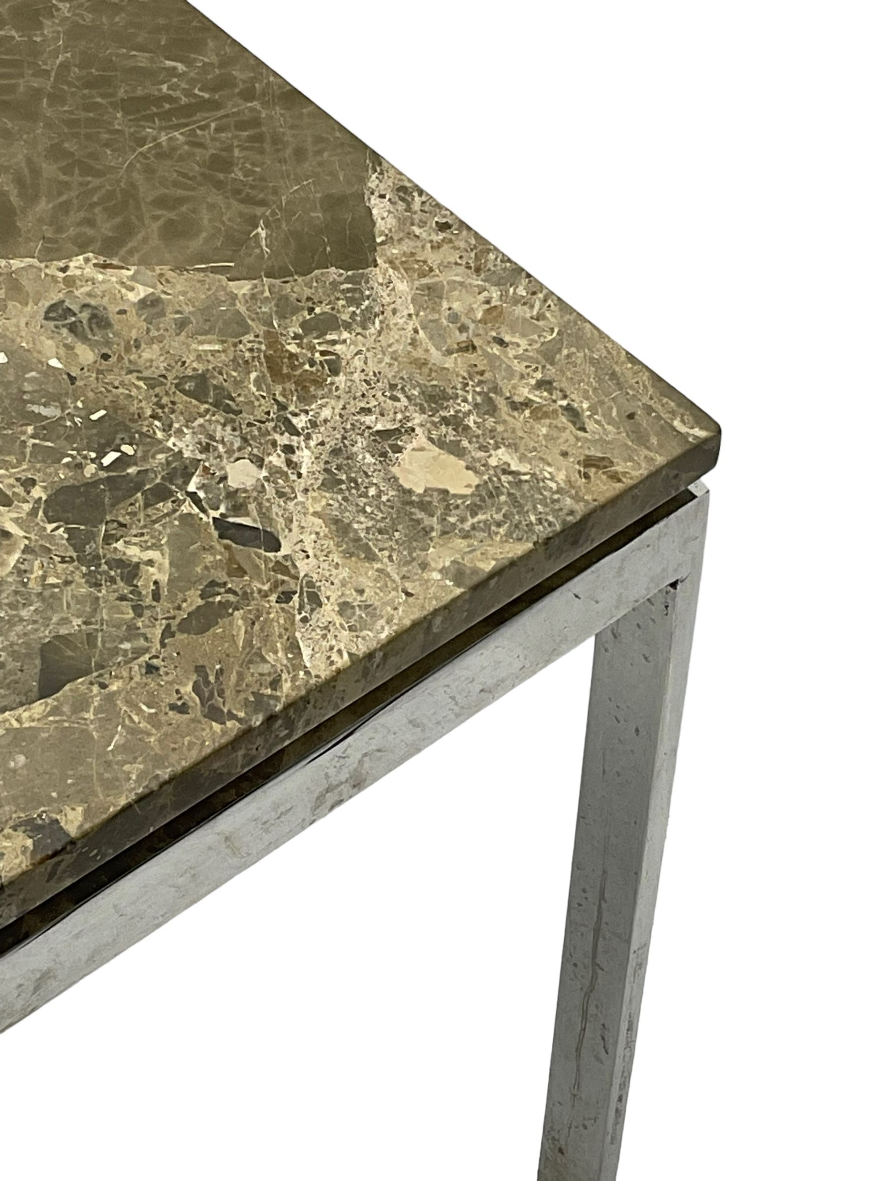 Mid-to-late 20th century marble and metal coffee table - Image 4 of 7