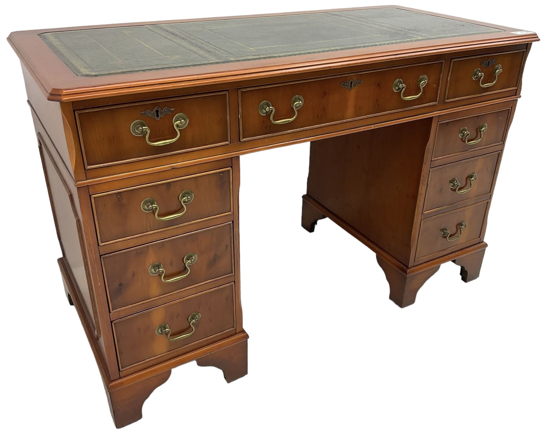 Georgian design yew wood twin pedestal desk - Bild 4 aus 8